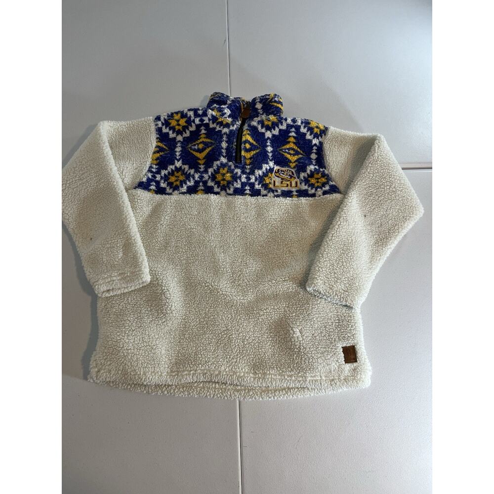 LSU Tiger Qaurter Zip Fleece Pullover Sweater Women’s Small